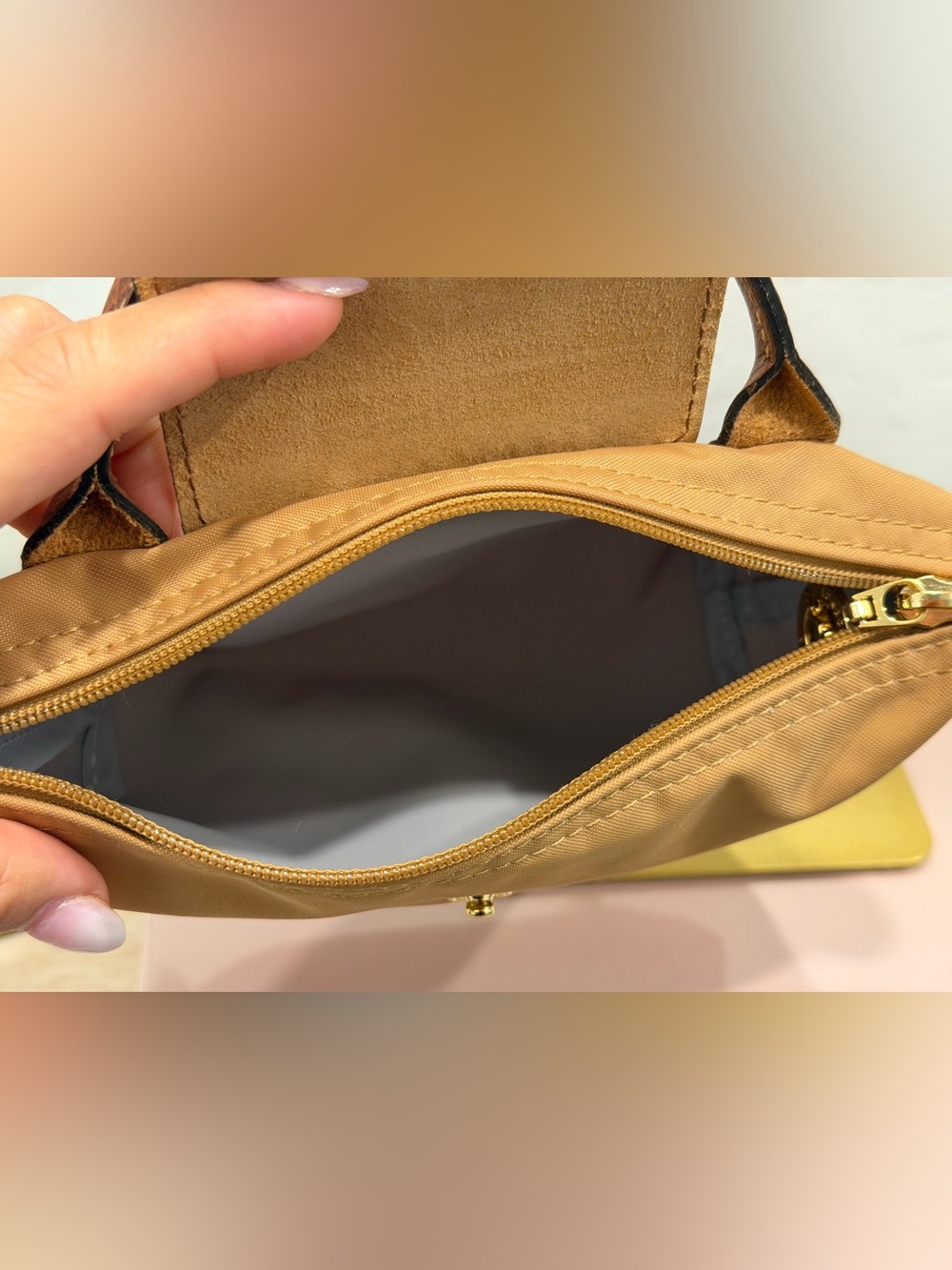 Longchamp Le Pliage Pouch with Top Handle - Picture 3 of 11